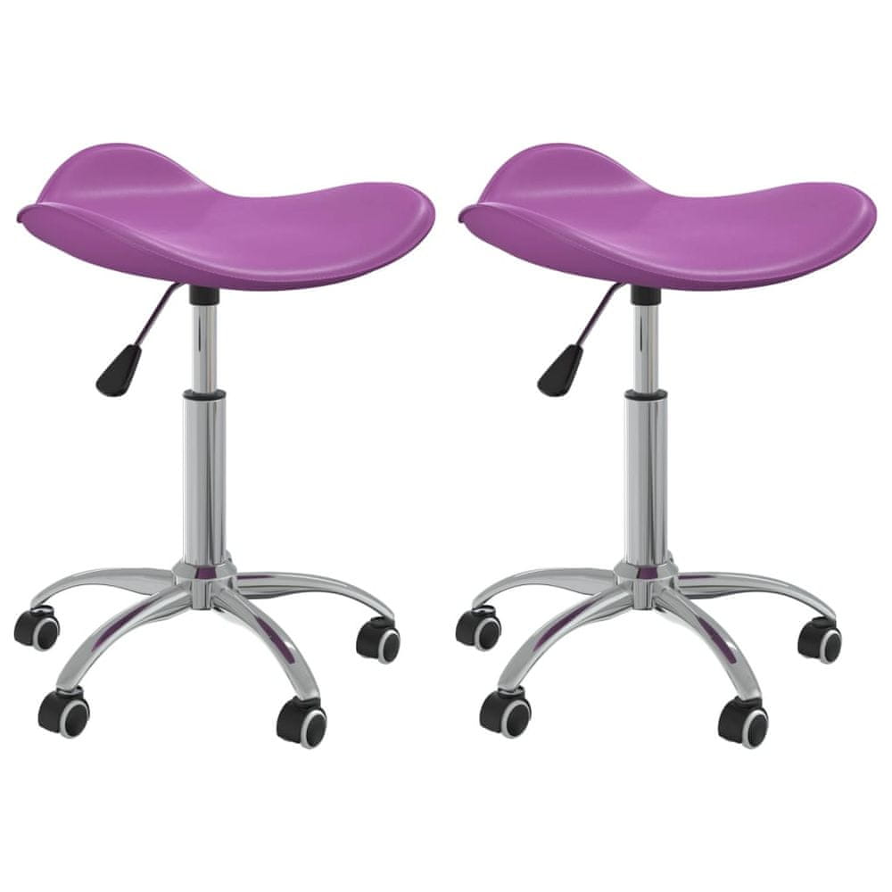 Vidaxl Otočné jedálenské stoličky 2 ks fialové umelá koža